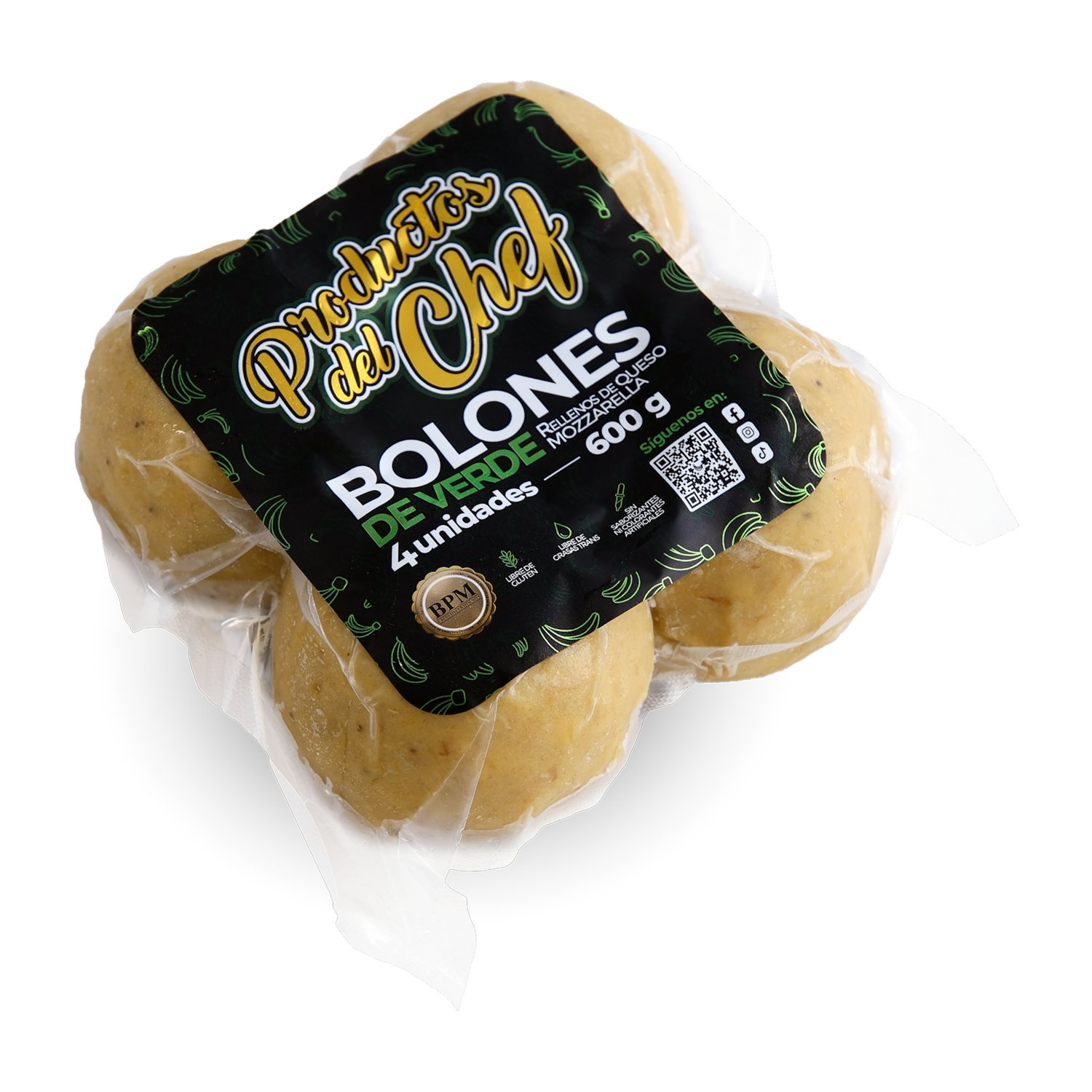 Bolones De Verde Rellenos De Queso Mozzarella PRODUCTOS DEL CHEF X 4 Uds