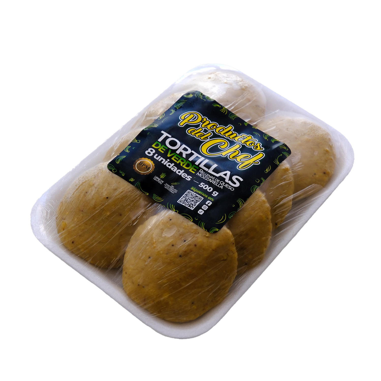 Tortillas De Verde Rellenos De Queso Mozzarella PRODUCTOS DEL CHEF X 8 Uds