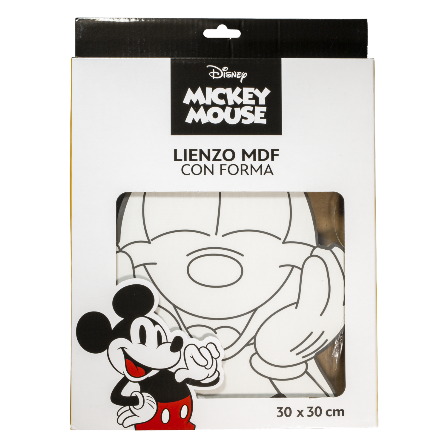 Set De Lienzo Mdf Mickey Con Pintura Y Pincel LANCER 30X30 Cm