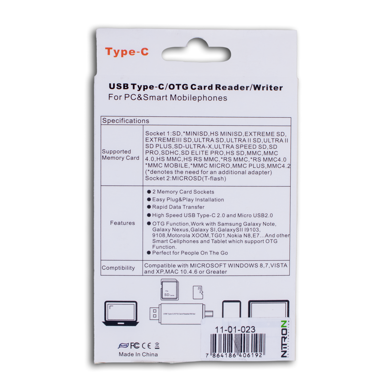 Lector De Tarjetas Micro Sd JV USB