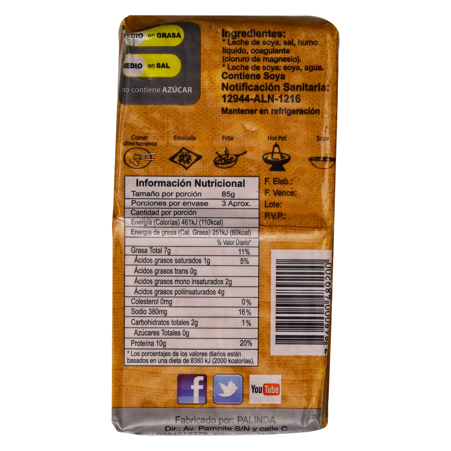 Sustituto Lácteo Ahumado De Soya SOY! TOFU 300 G