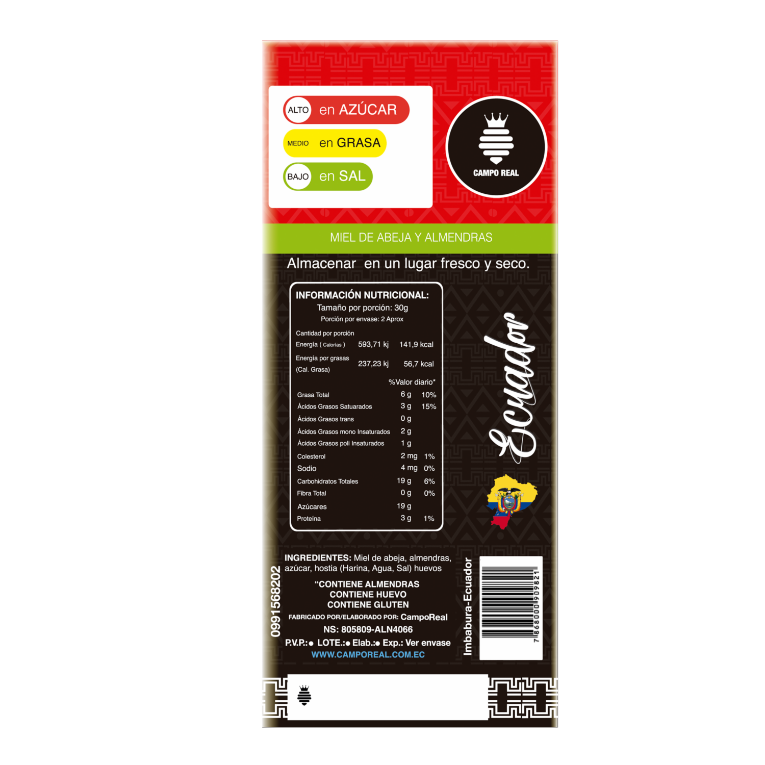 Turrón Almendras CAMPO REAL 35 G