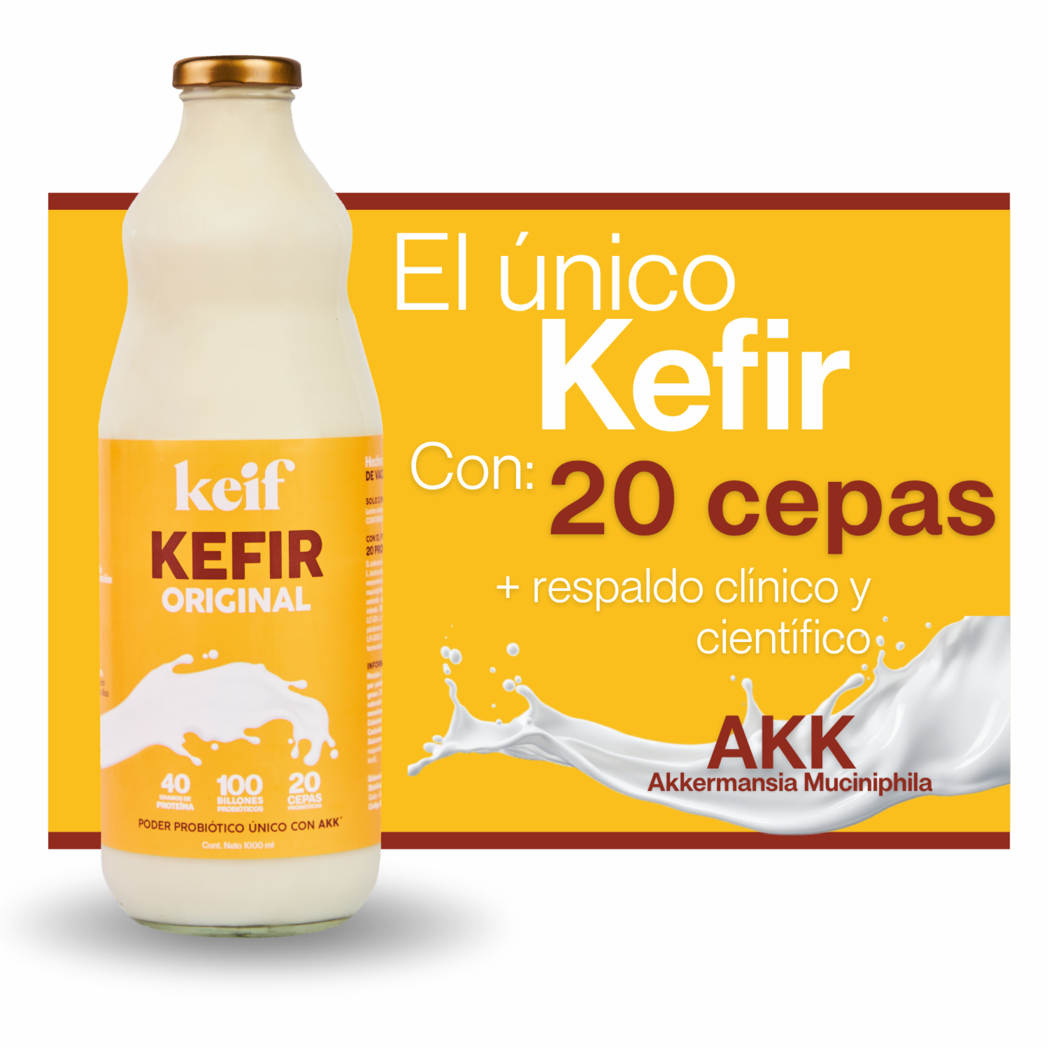 Kéfir Poder Probiótico Sabor Natural KEIF 1000 Ml