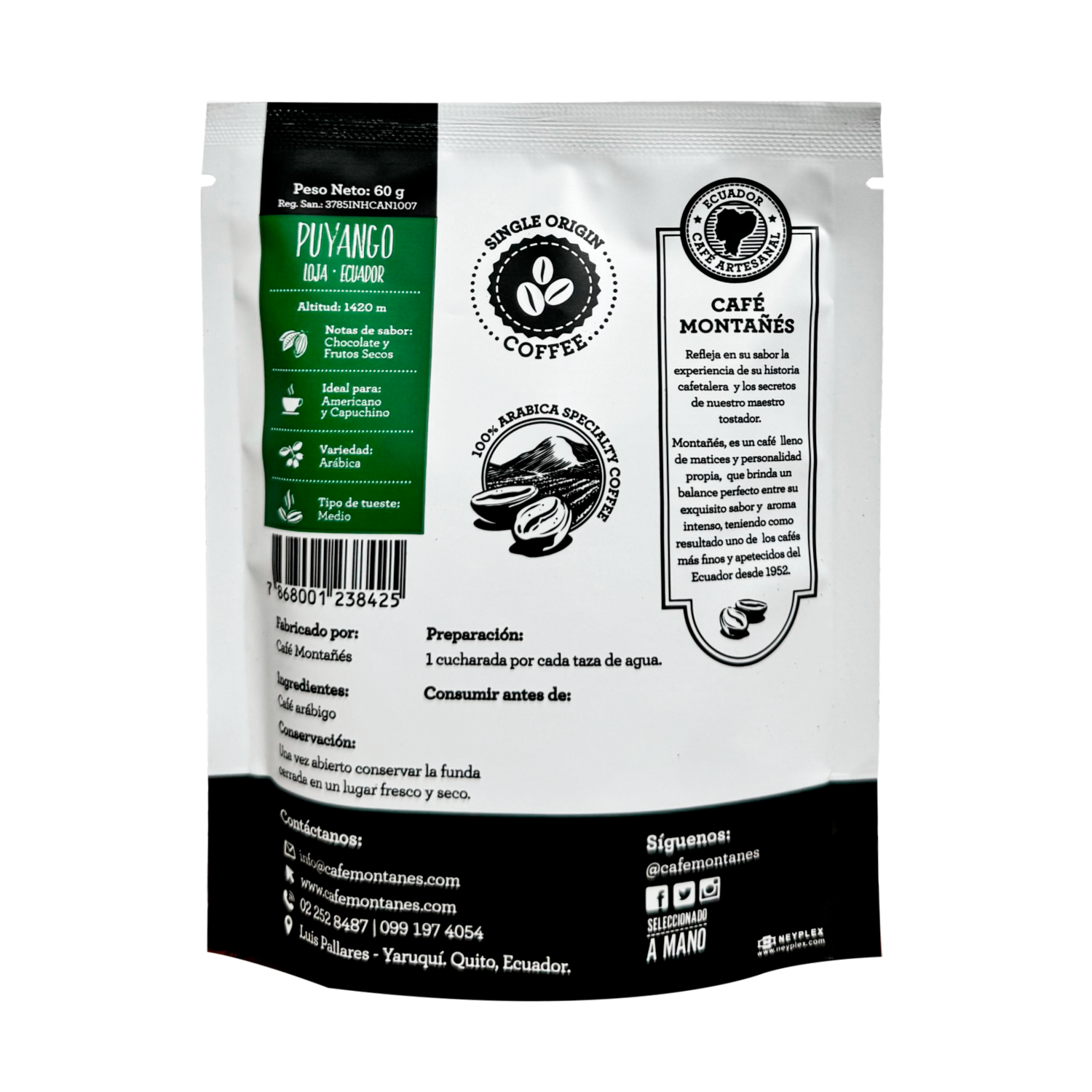 Café Tostado Y Molido Puyango MONTAÑÉS 60 G