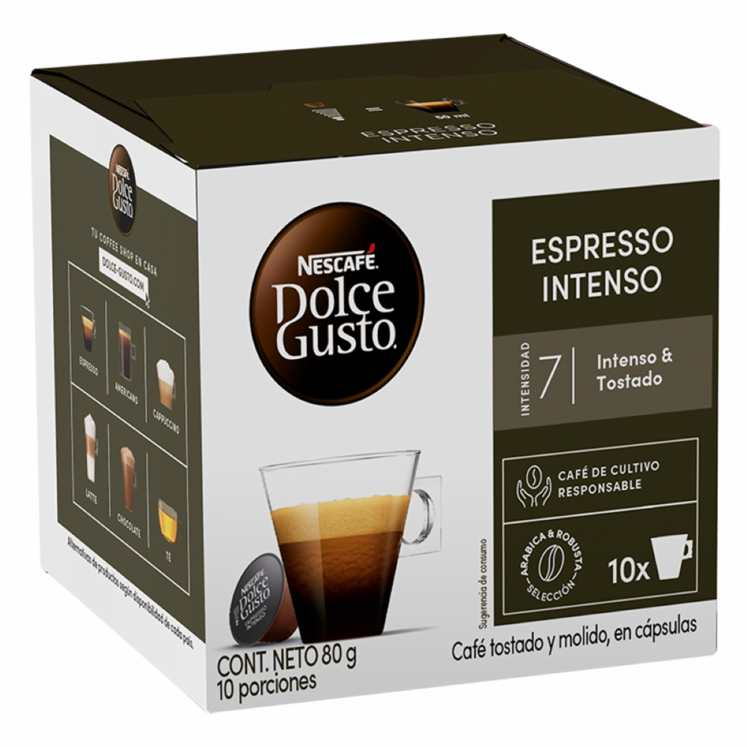 Café En Cápsulas Espresso Intenso NESCAFÉ DOLCE GUSTO 10 Capsulas 80 G