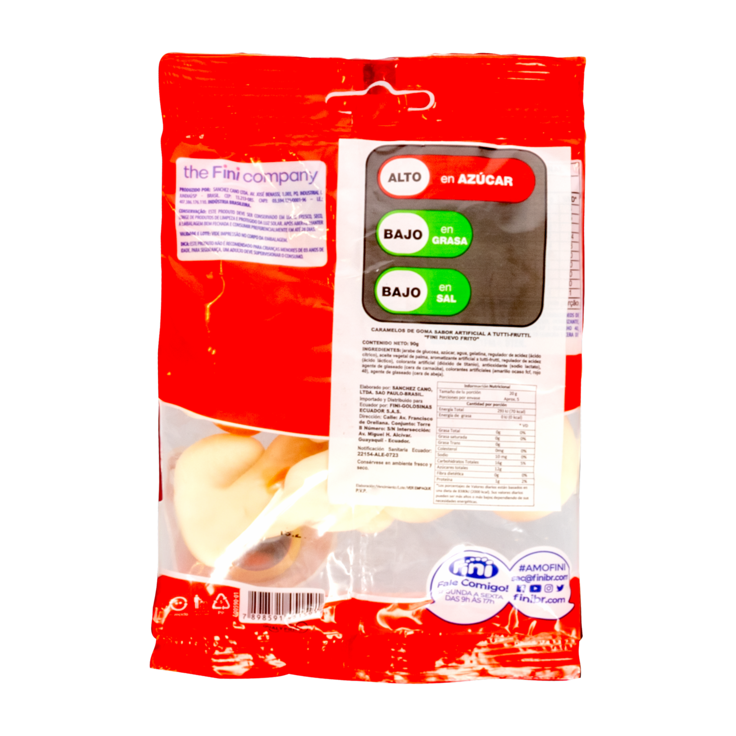 Gomitas Diseño Huevo Frito FINI 90 G