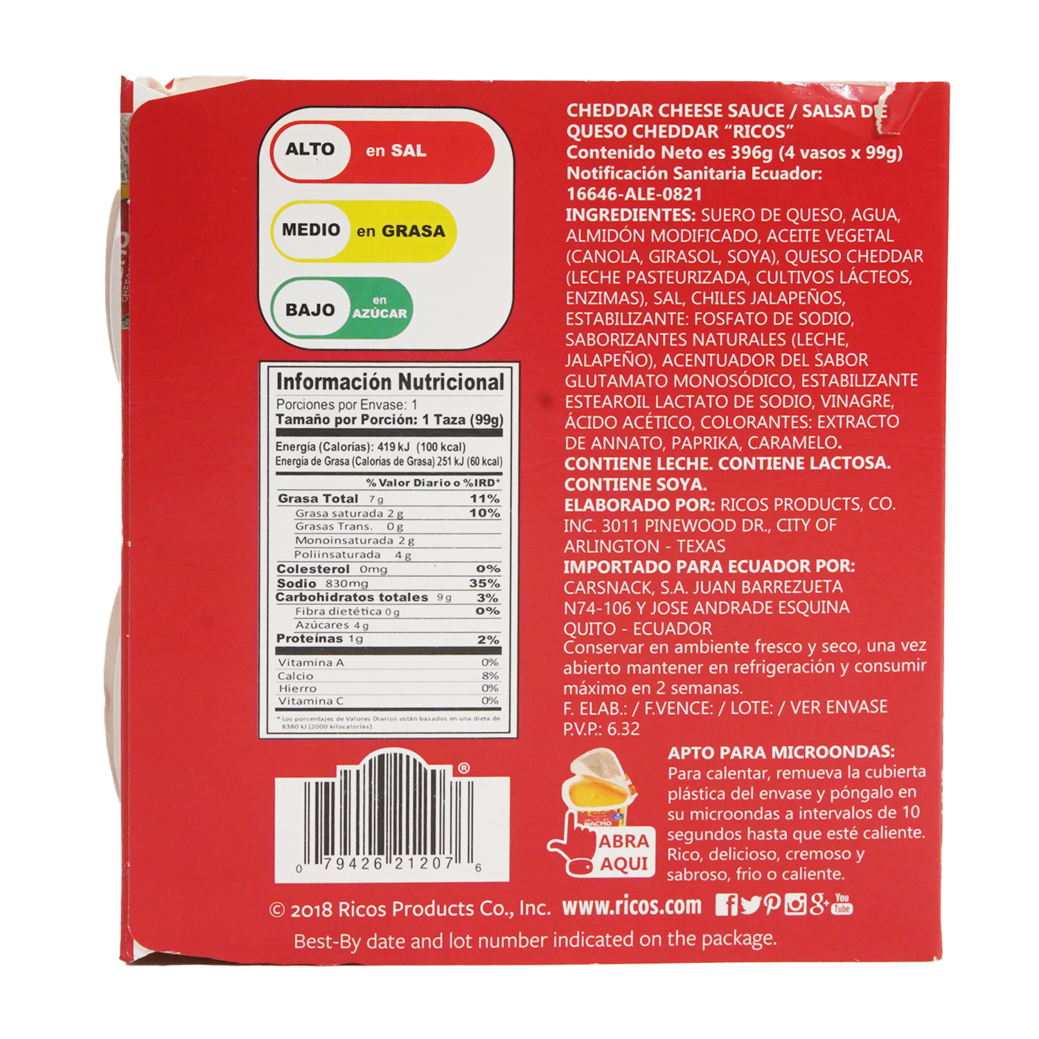 Pack Nacho Cheese Sauce RICOS 397 G