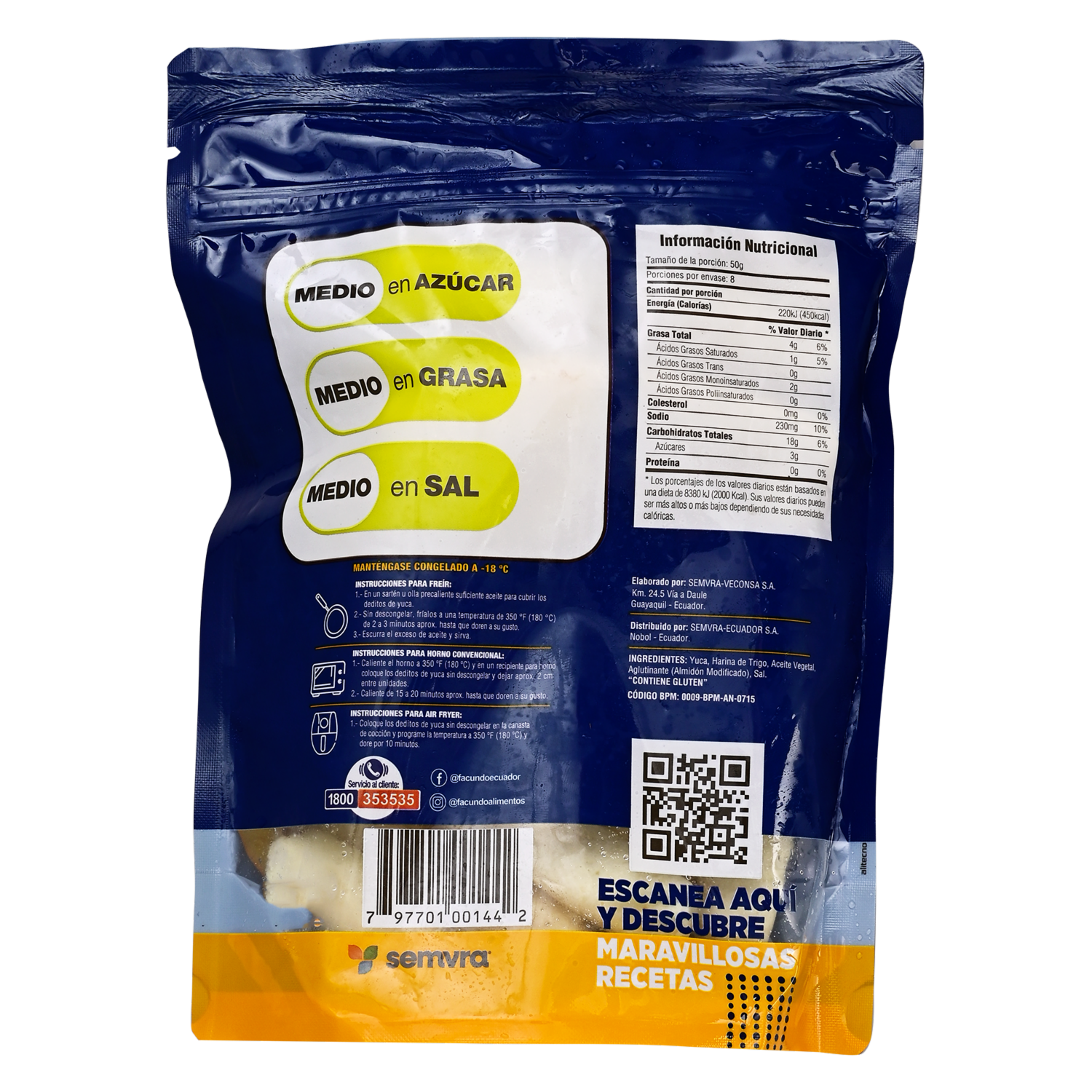 Deditos De Yuca Congelados FACUNDO 400 G