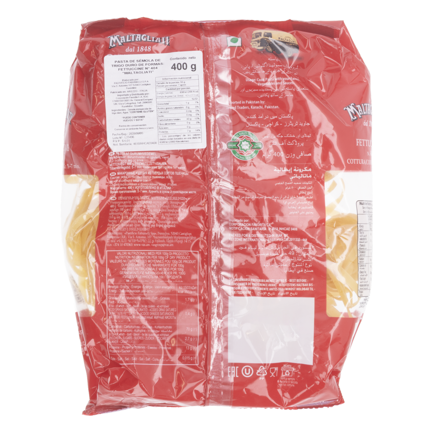 Pasta De Fideo Fettuccine MALTAGLIATI 400 G