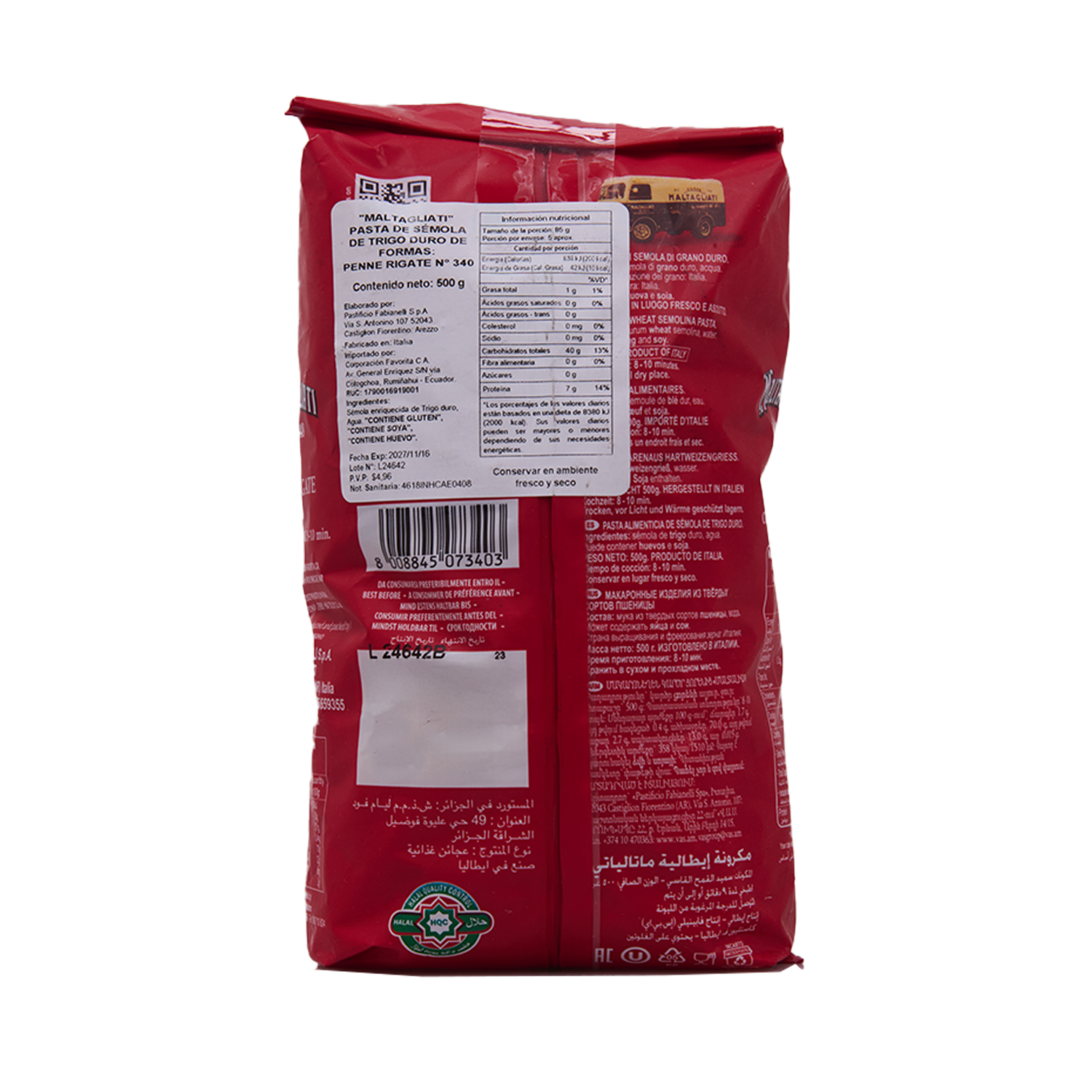 Fideos Penne Rigatte MALTAGLIATI Funda