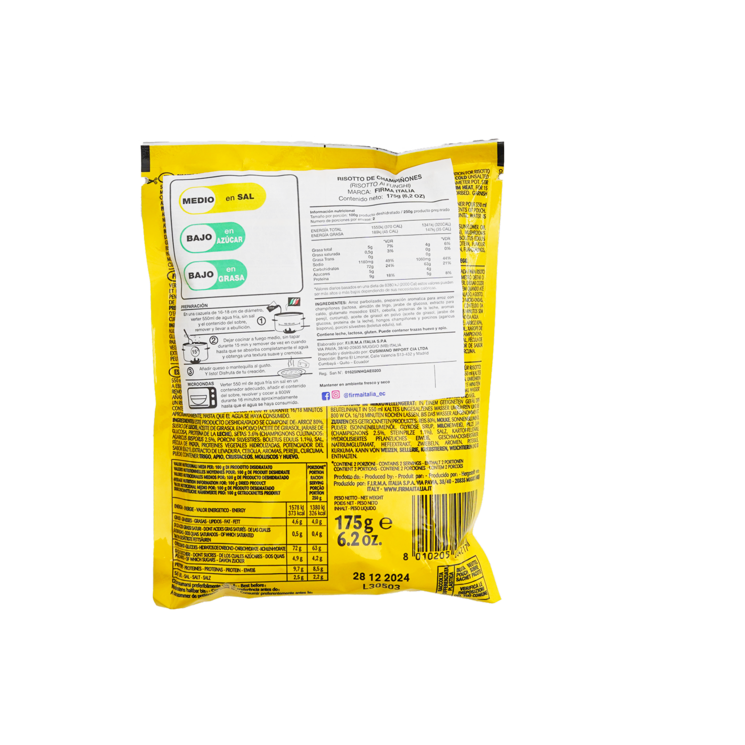 Risotto Funghi Con Champiñones FIRMA ITALIA 175 G
