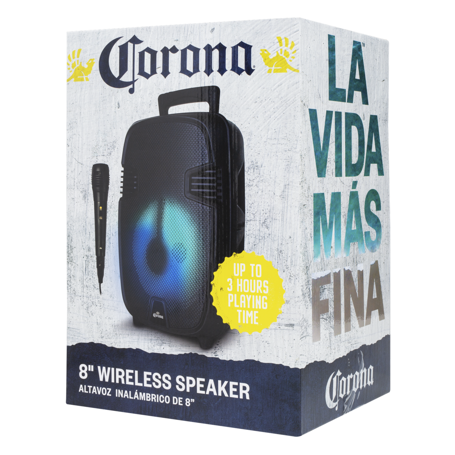Parlante Altavoz Tws Con Luces Led Y Micróforno 8″ CORONA Inalámbrico