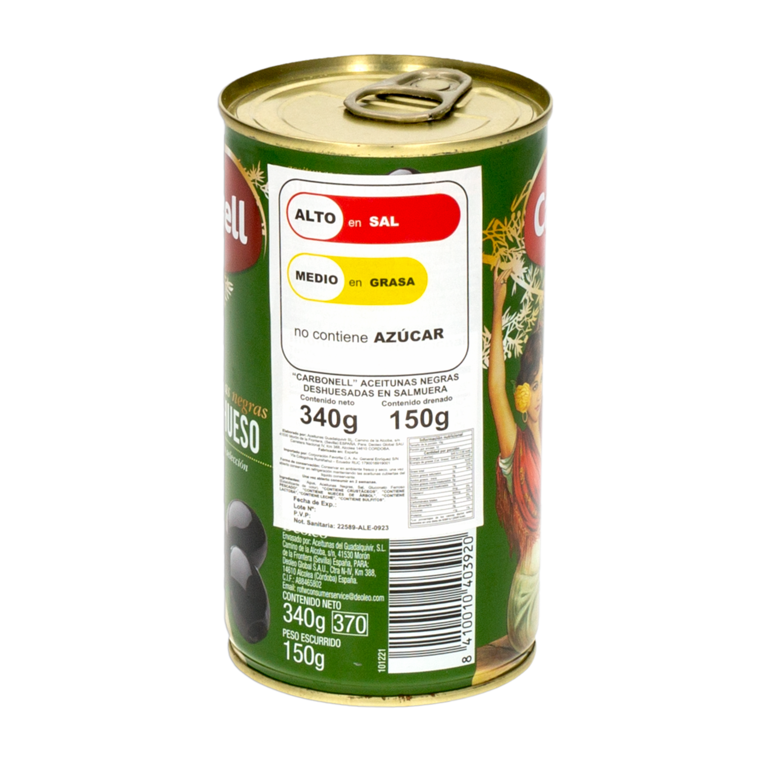 Aceitunas Negras Deshuesadas CARBONELL 340 Ml