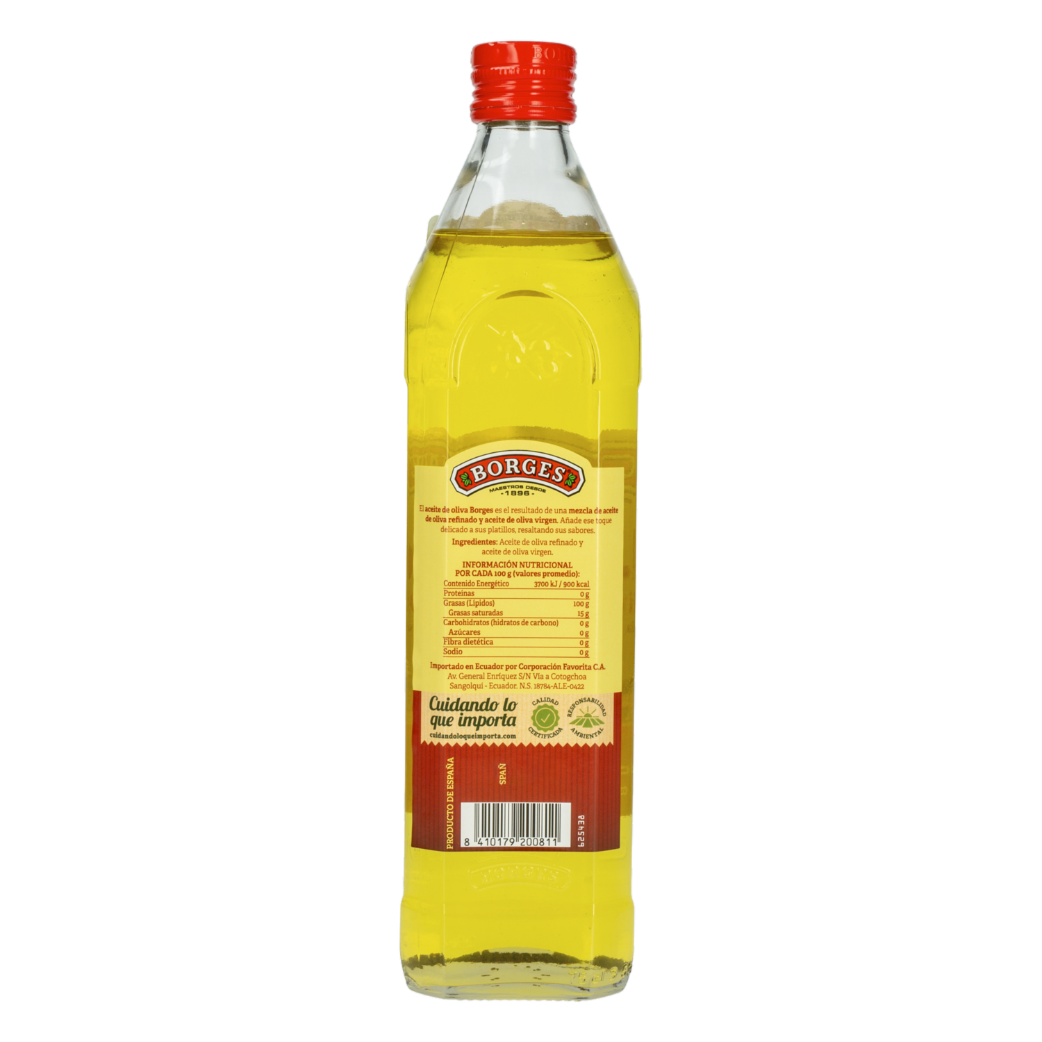 Aceite Comestible De Oliva Clásico Mezcla Vidrio BORGES 750 Ml