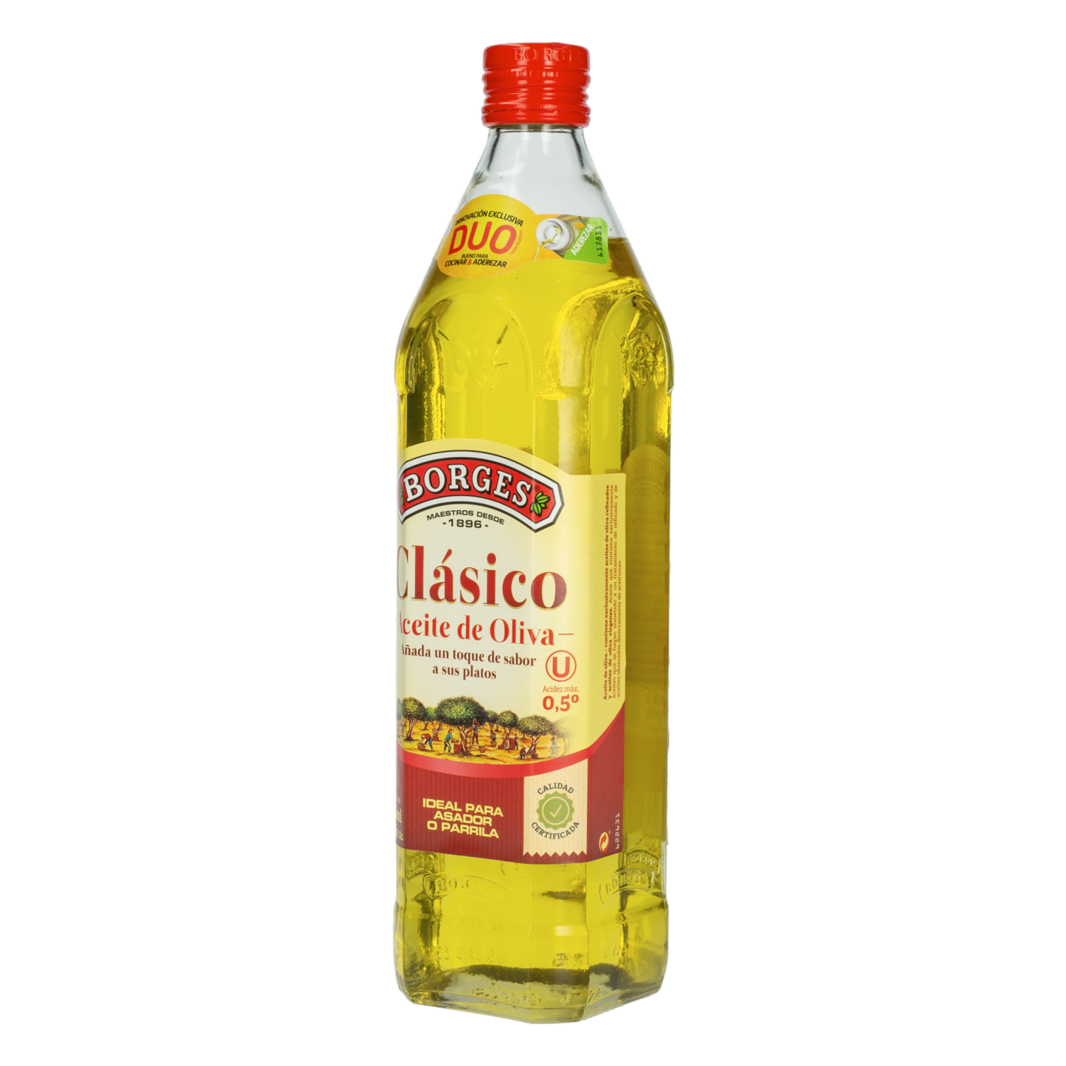 Aceite Comestible De Oliva Clásico Mezcla Vidrio BORGES 750 Ml