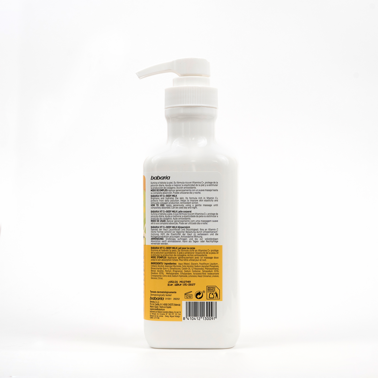 Crema Corporal Con Vitamina C+ BABARIA 500 Ml