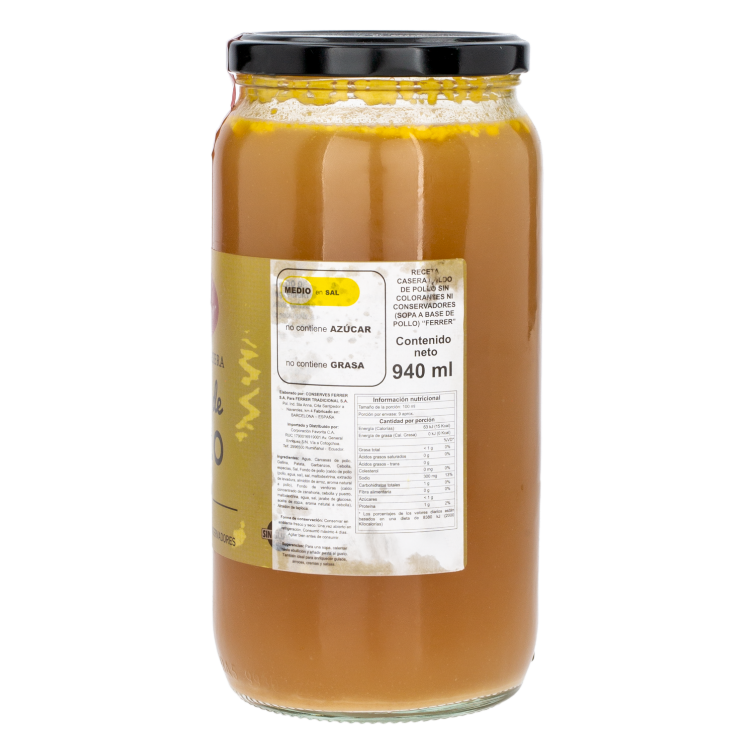 Caldo De Pollo Receta Casera FERRER 970 ml