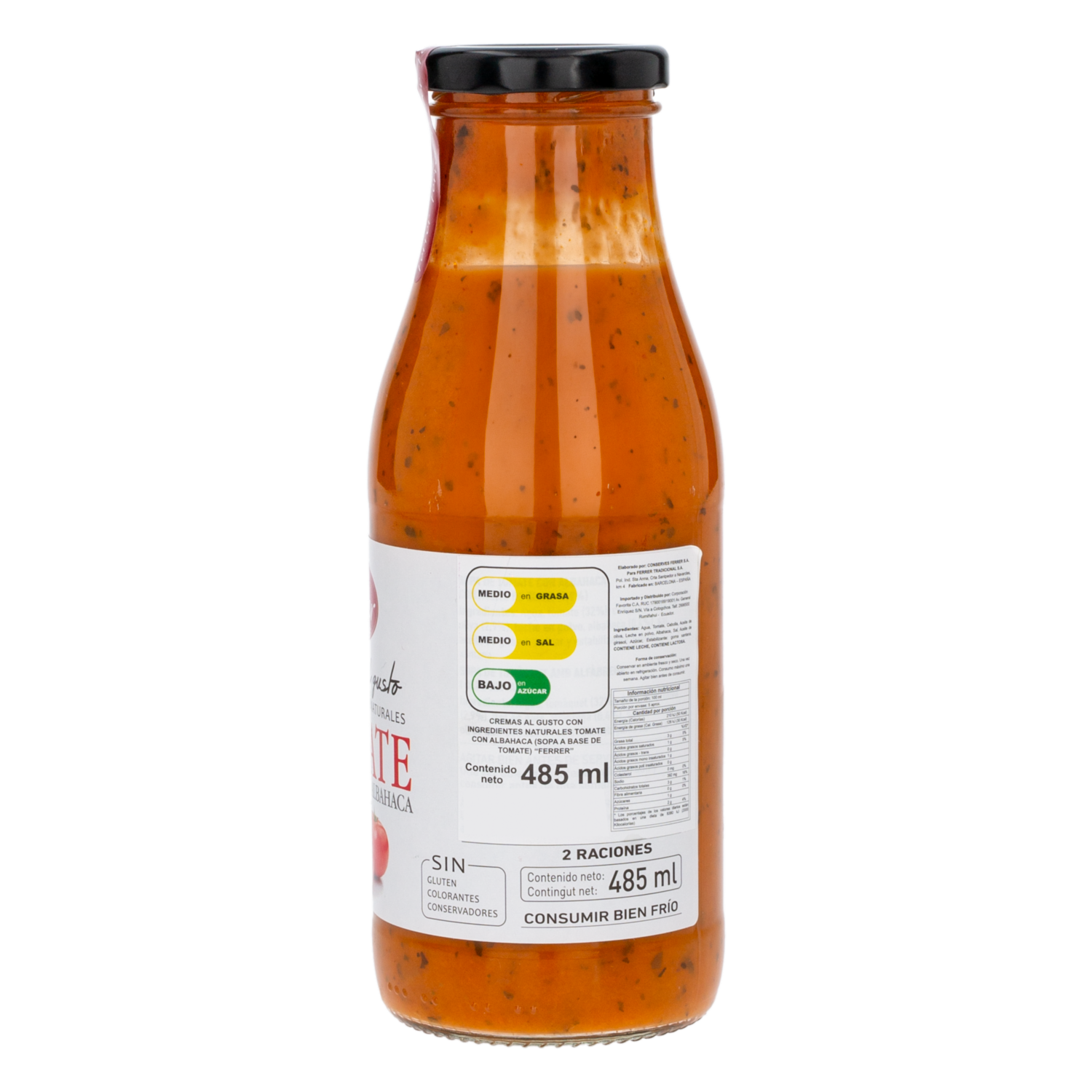 Crema Instantánea De Tomate Con Albahaca FERRER 485 ml