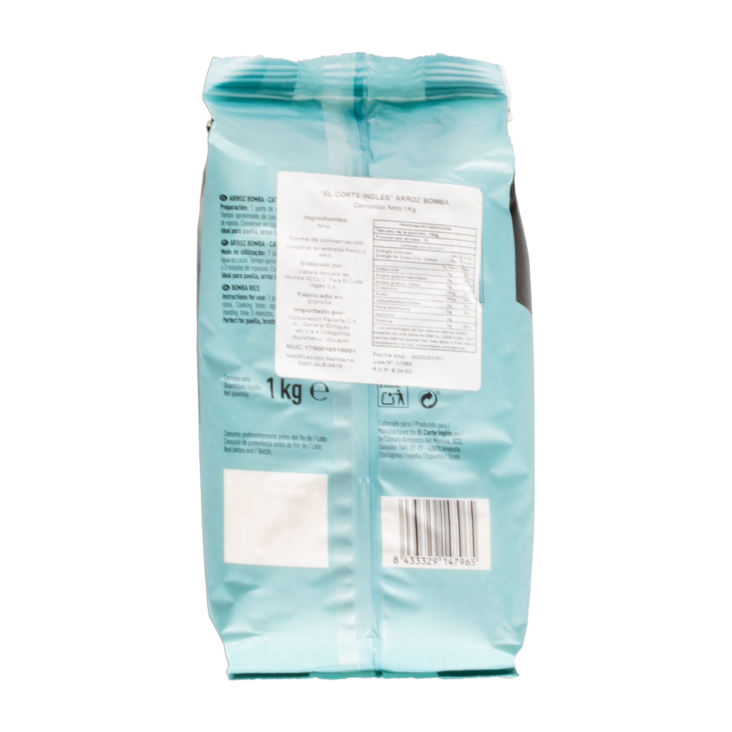 Arroz Bomba EL CORTE INGLÉS 1000 G