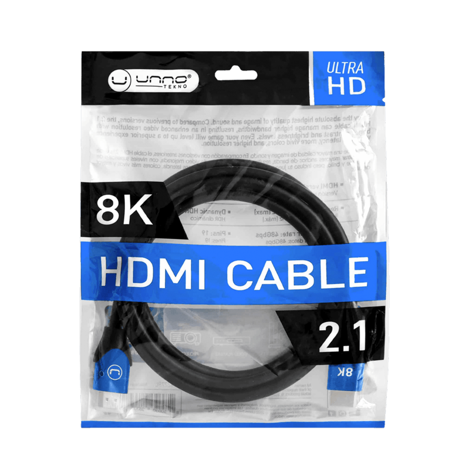 Cable HDMI 8k CB4232BK UNNO TEKNO 3 Metros