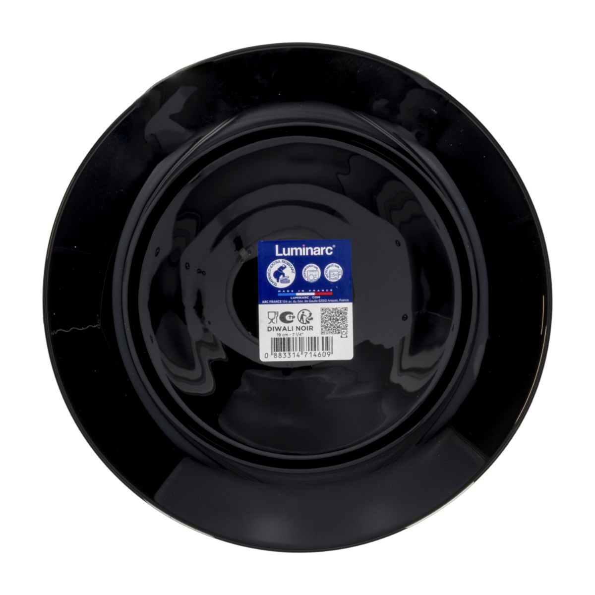 Plato Postre Diwali Negro LUMINARC 19 Cm