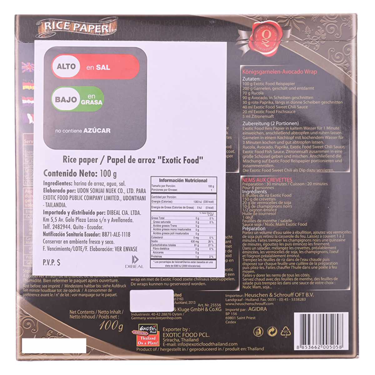 Láminas De Arroz Tipo Papel EXOTIC FOOD 100 G