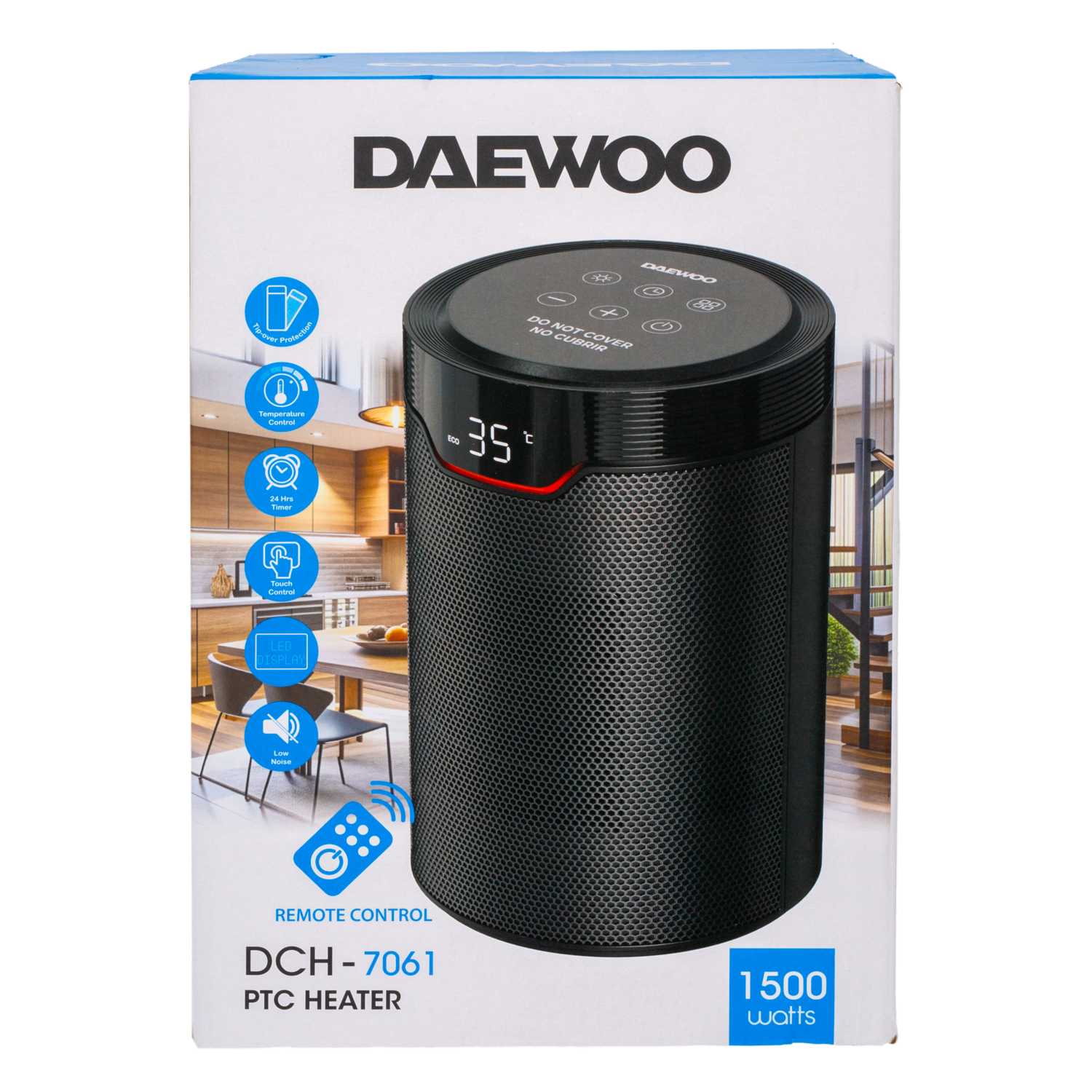 Calefactor De Cerámica Digital 5 Modos DAEWOO 1500 Watts