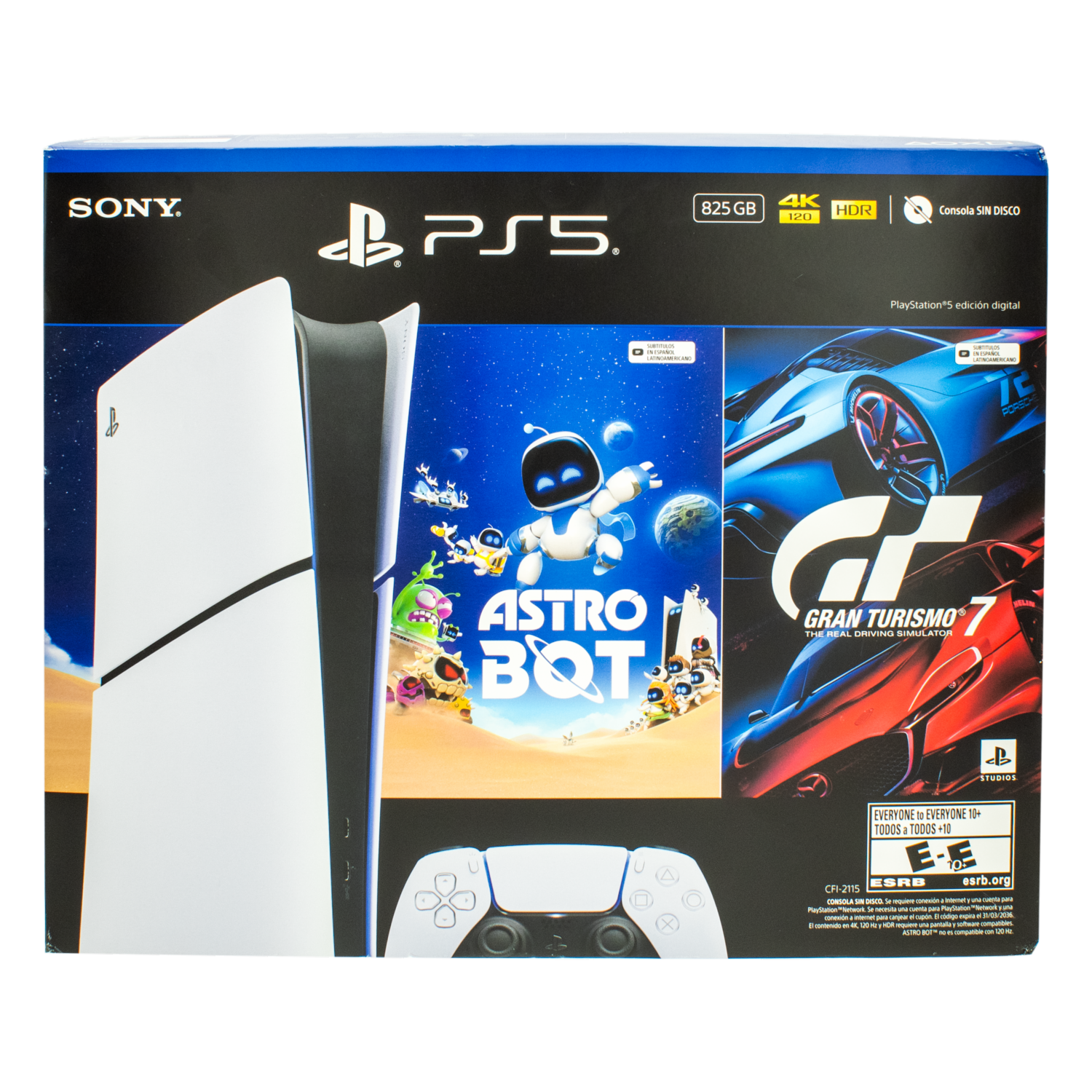 PlayStation 5 Digital + Gran Turismo 7 + Astro Bot SONY 825 Gb