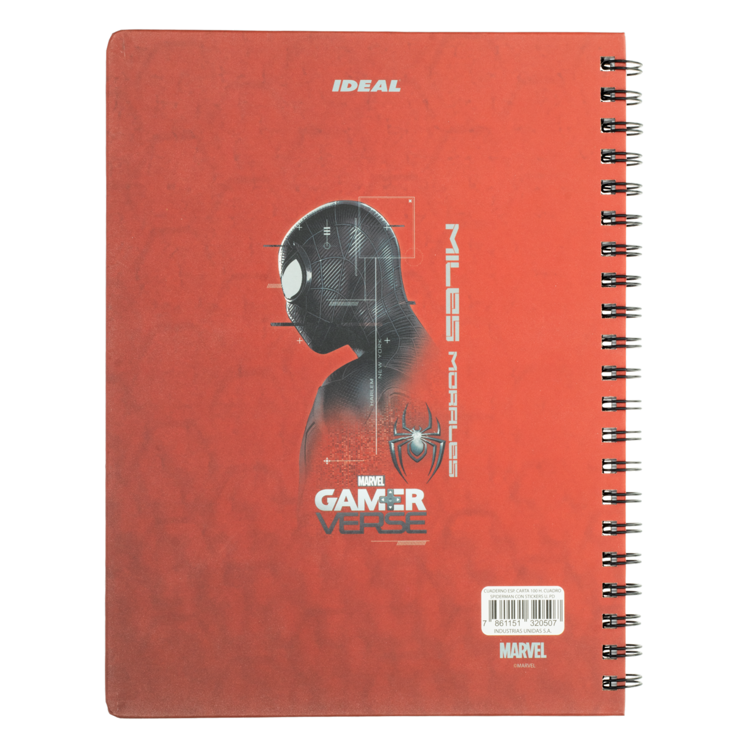Cuaderno Espiral De Cuadros Diseño Spiderman Pasta Dura DISNEY 100 Hojas