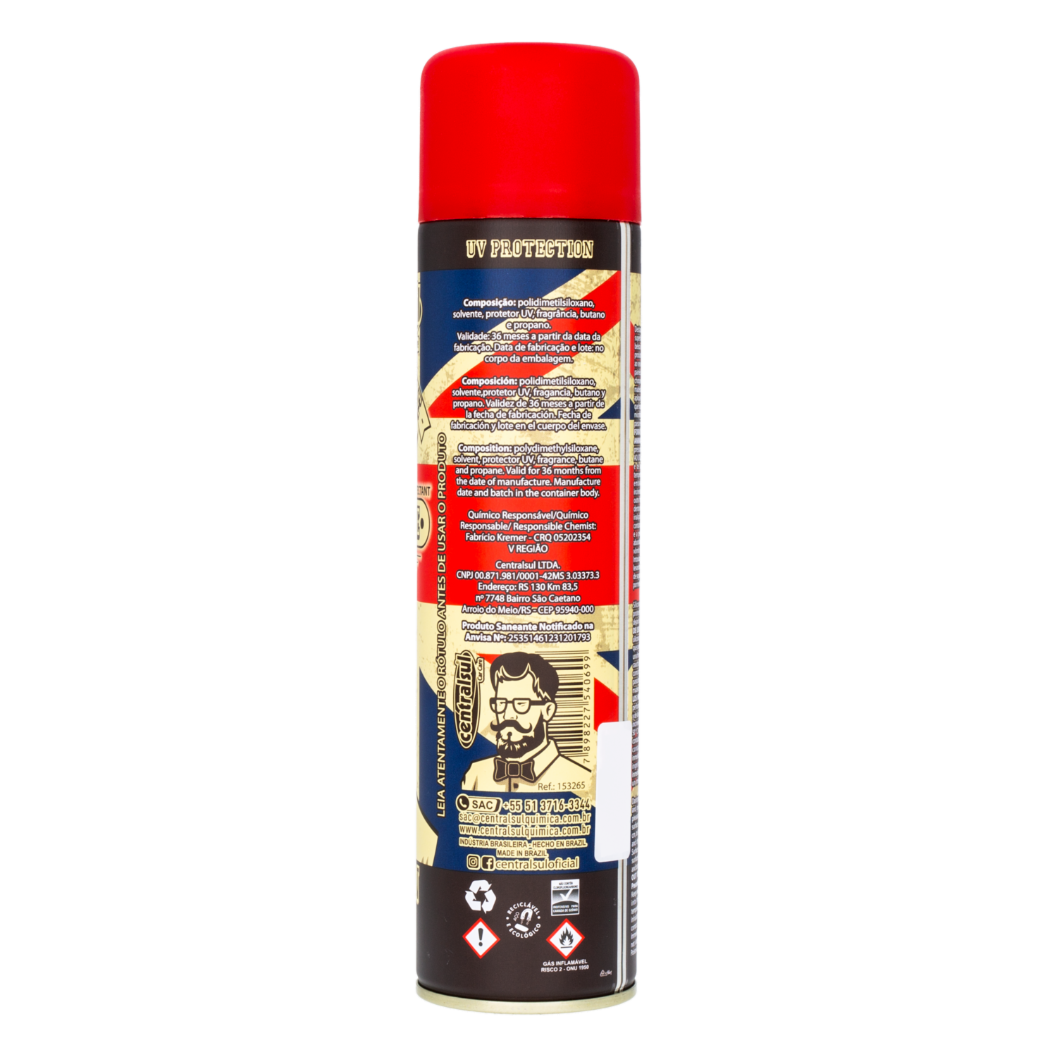 Silicona Perfumada Para Auto Con Protección UV London CENTRALSUL Aerosol 400 Ml