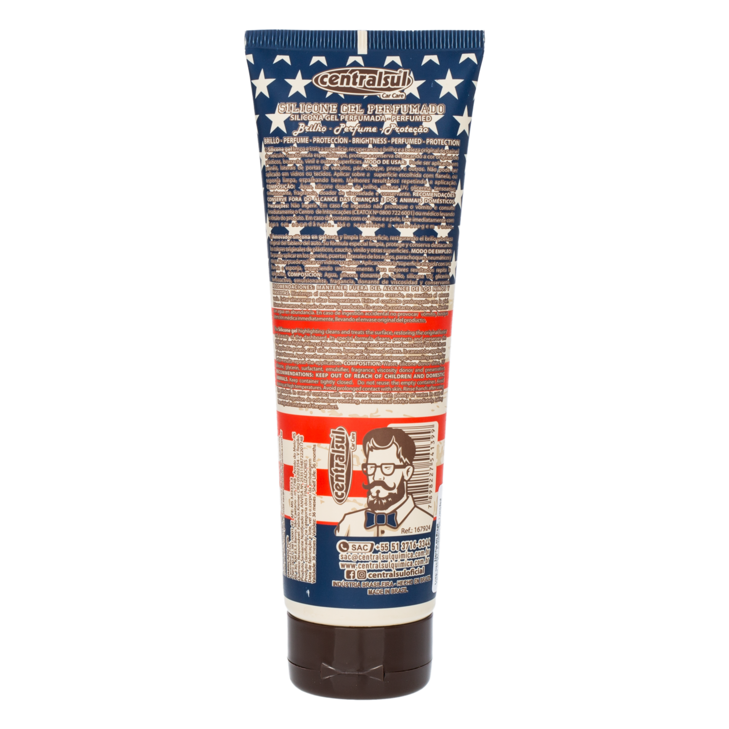 Silicona En Gel Perfumada Para Auto Con Protección UV América CENTRALSUL Tubo 250 G