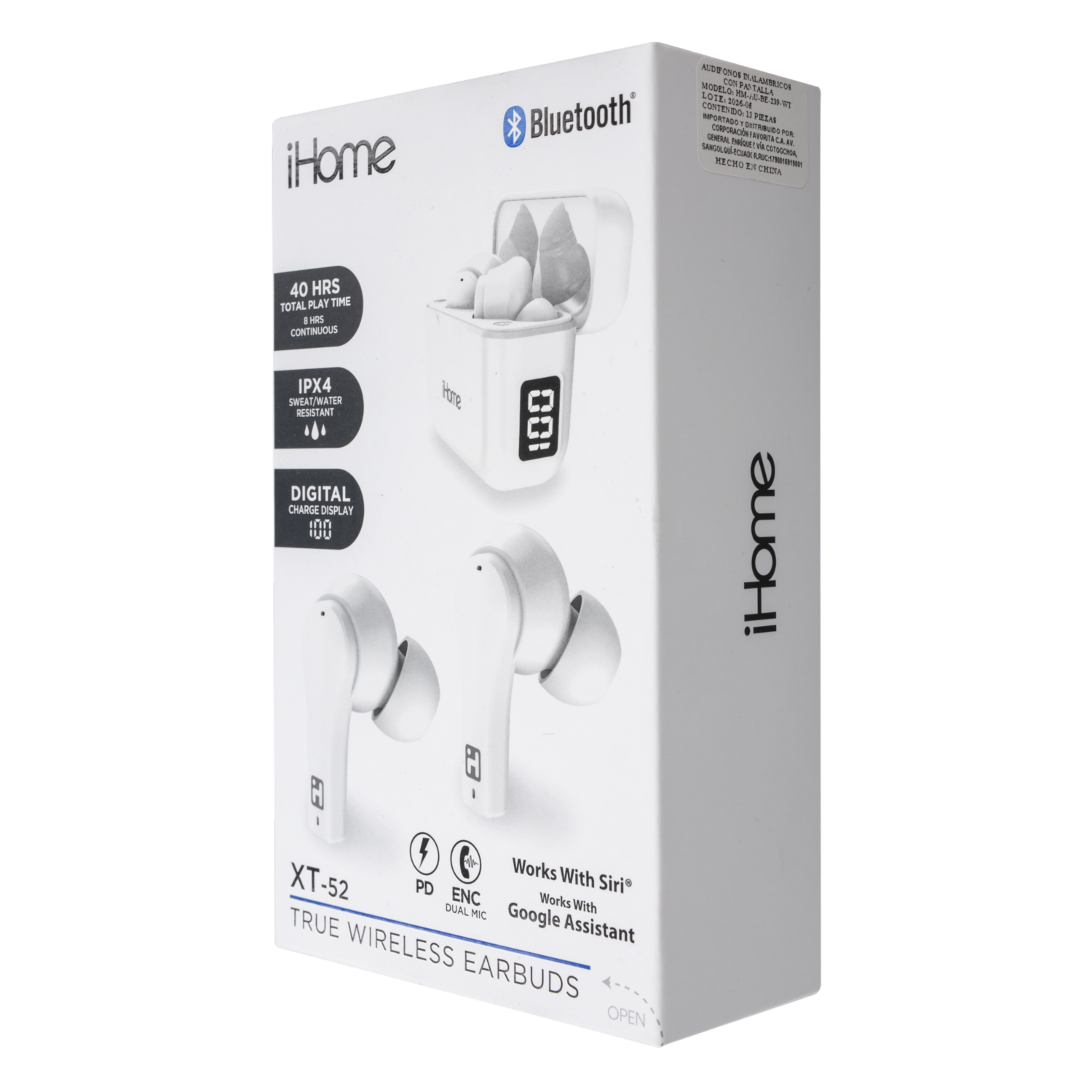 Audífonos Bluetooth  Con Pantalla Blanco IHOME Inalámbricos
