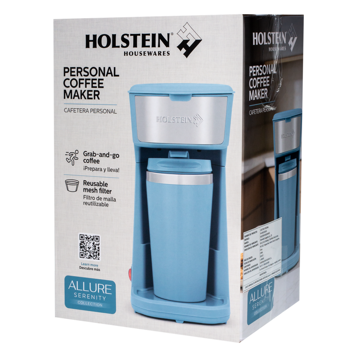 Cafetera Personal Colección Allure Serenity Celeste HOLSTEIN 1 Taza