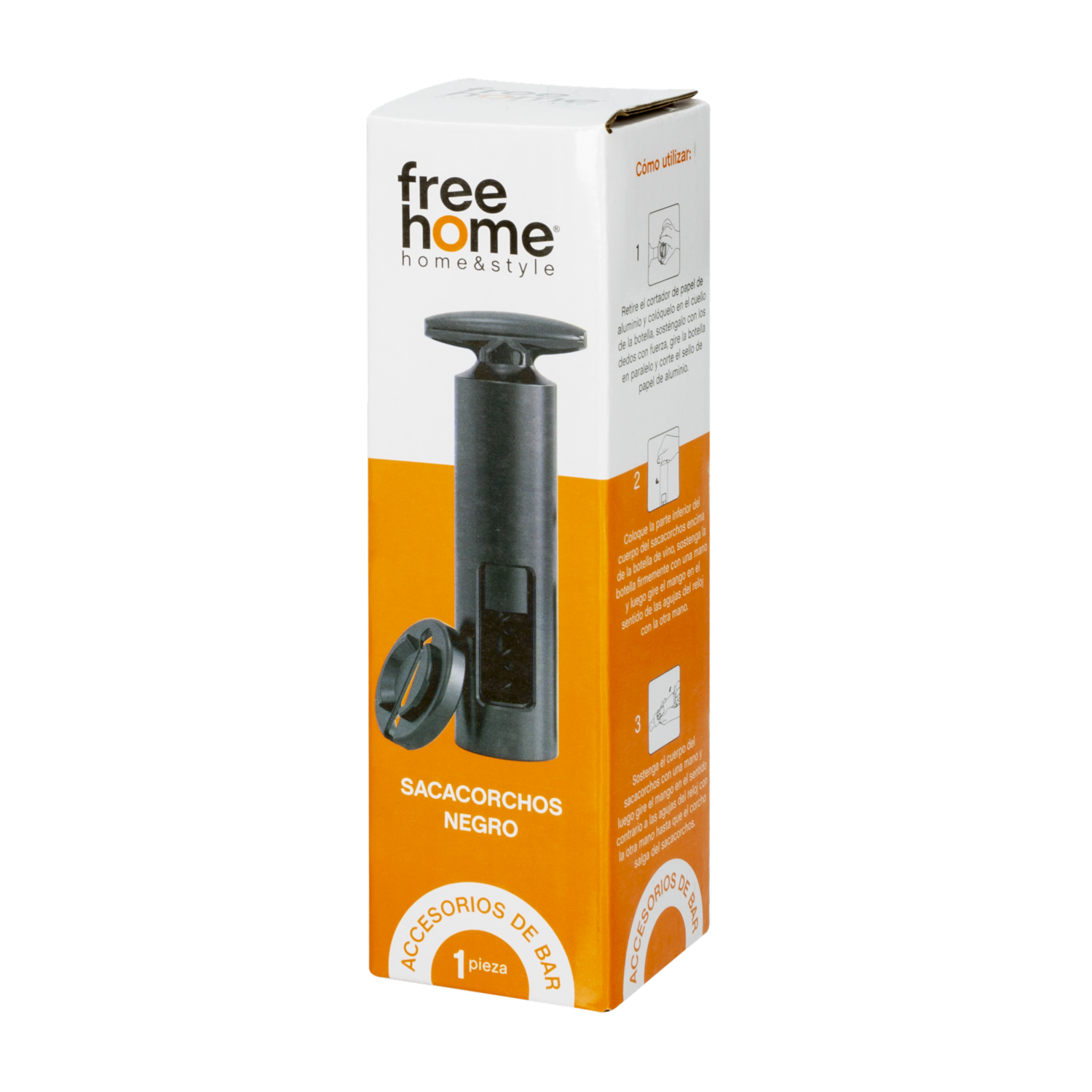 Sacacorchos Negro FREE HOME 1 Pieza