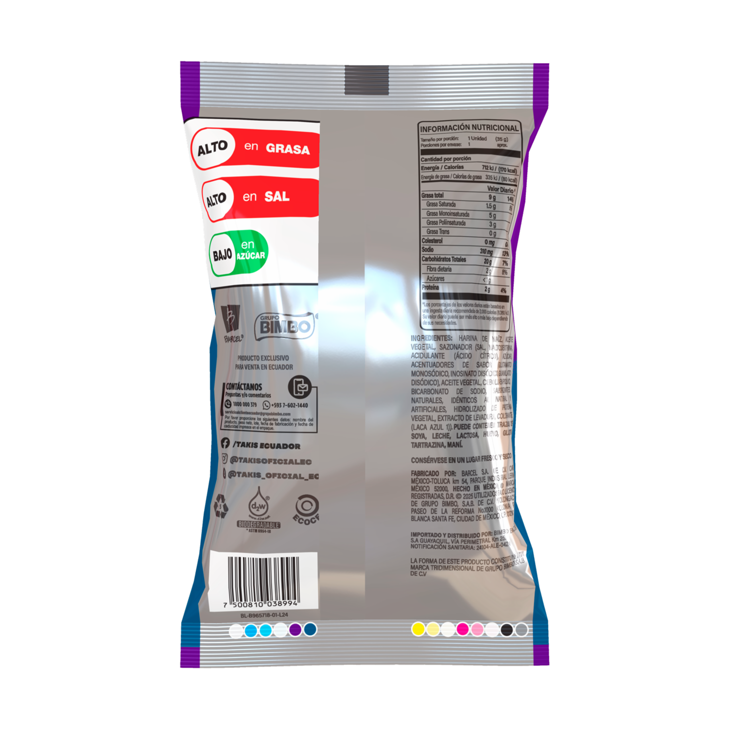 Takis Blue Heat Sabor Chile Y Limón BARCEL 49 G
