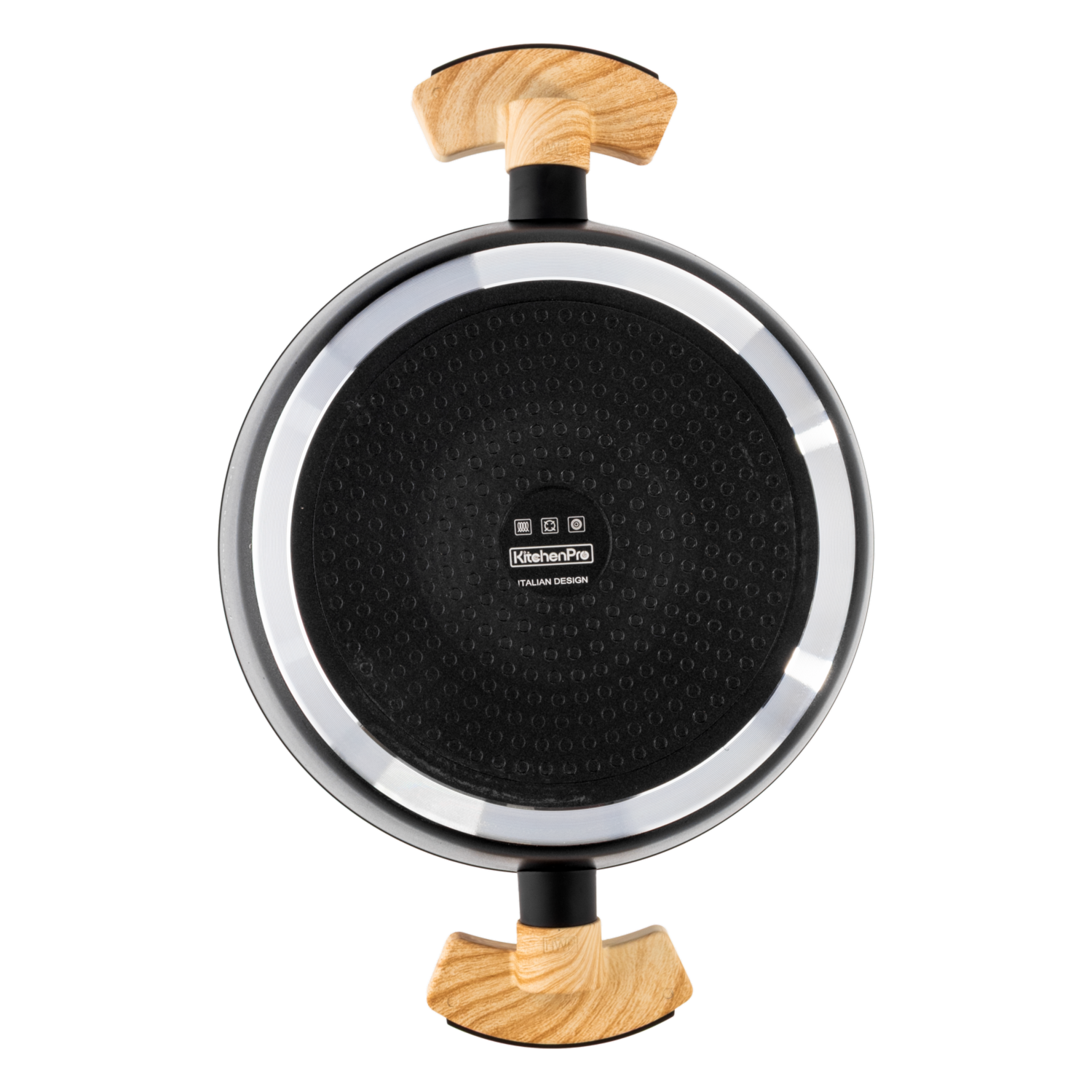 Olla De Inducción Negra Con Tapa KITCHENPRO 24 Cm