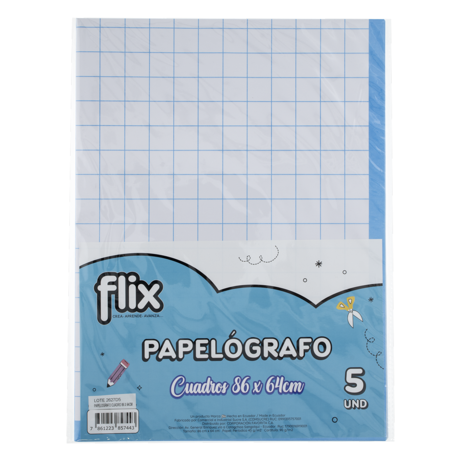 Papelógrafo De Cuadros FLIX 5 Unidades