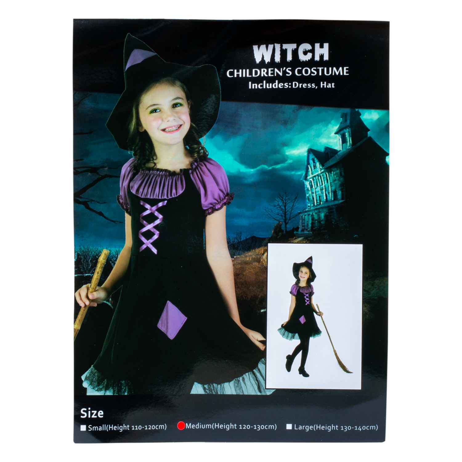Disfraz De Bruja Para Niña LUCIDA Unidad