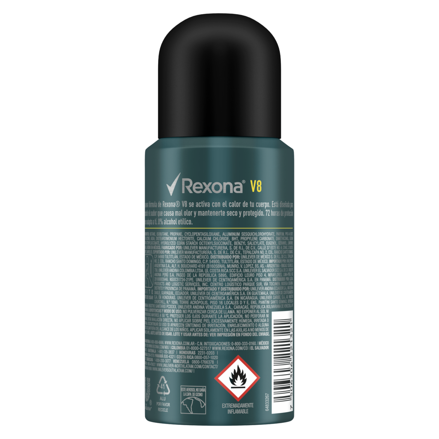 Desodorante En Aerosol V8 Motion Sense para Hombre REXONA 98 Ml
