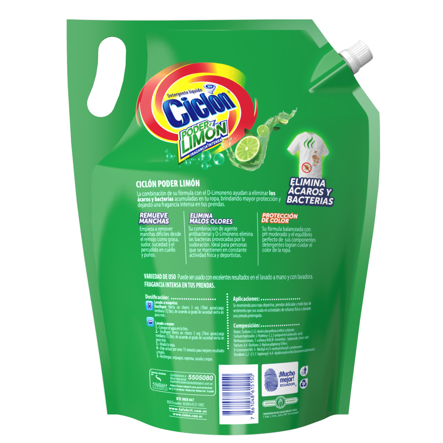 Detergente Líquido Poder Limón CICLÓN 2500 G