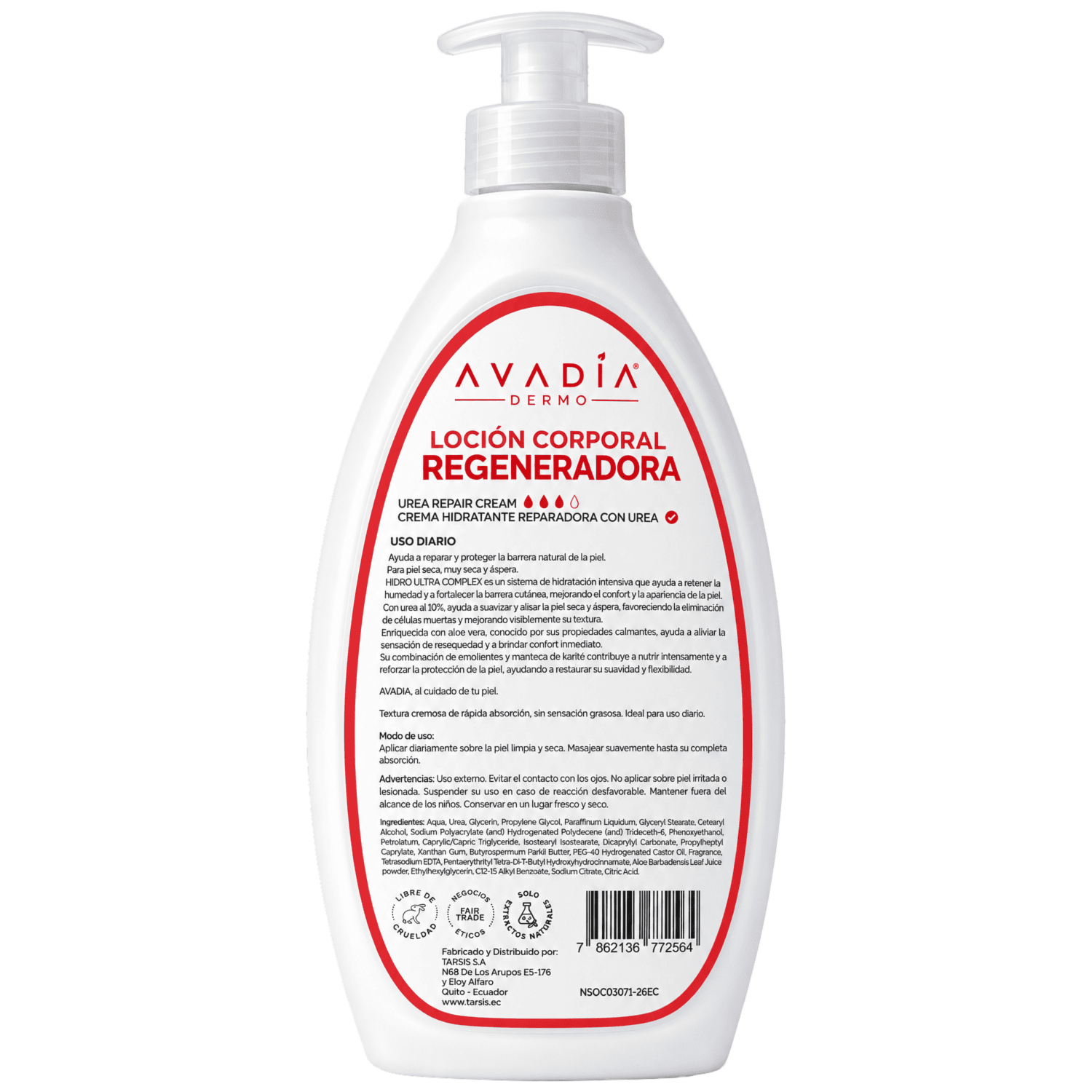 Loción Corporal Urea al 10% AVADÍA 750 Ml